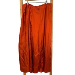 Krista Larson Orange Tie Waist Maxi Skirt Size One Size